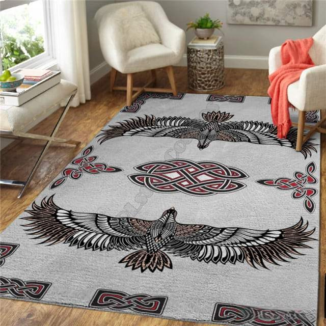 Tapis Aigle Viking | Noir et Rouge