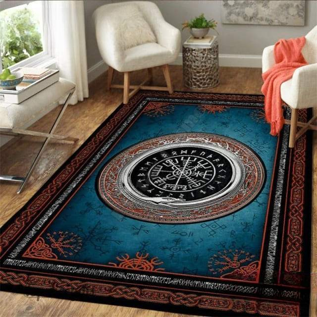 Tapis Boussole Serpent | Bleu et Rouge