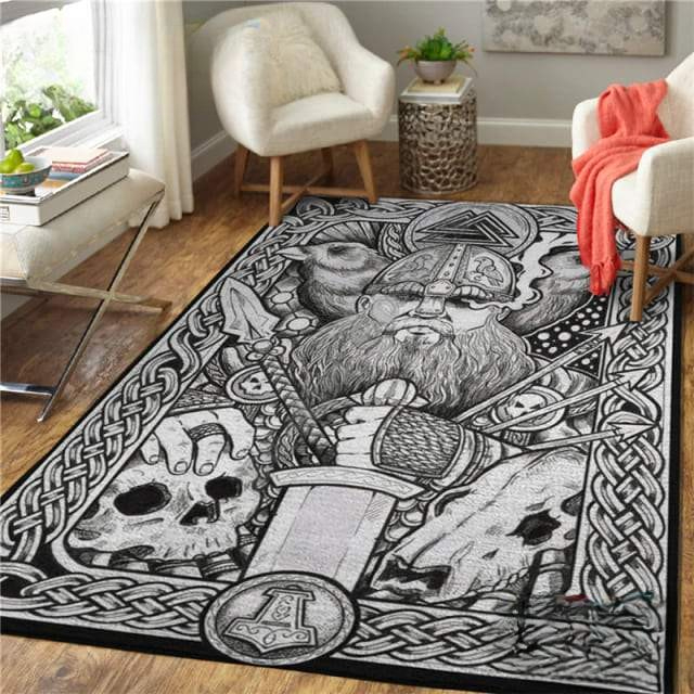 Tapis Guerrier Fantôme | Noir et Gris