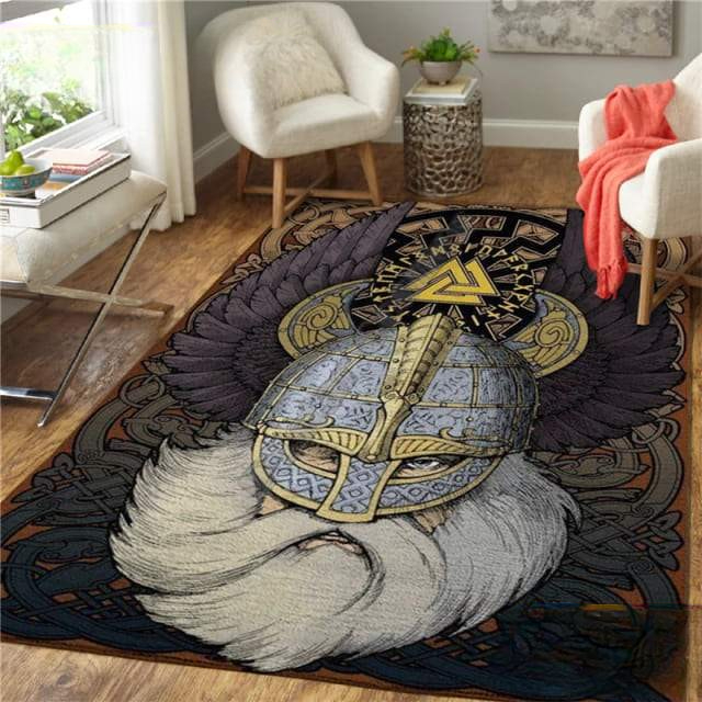 Tapis Guerrier Runes | Bleu et Or