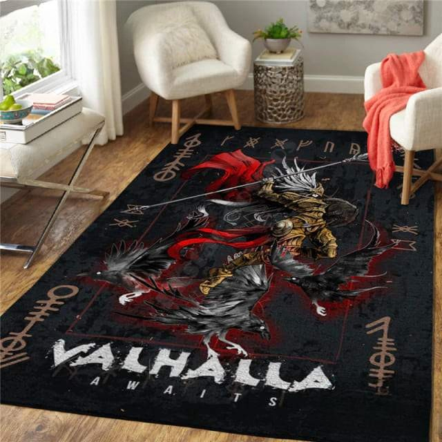 Tapis Valhalla | Noir et Rouge