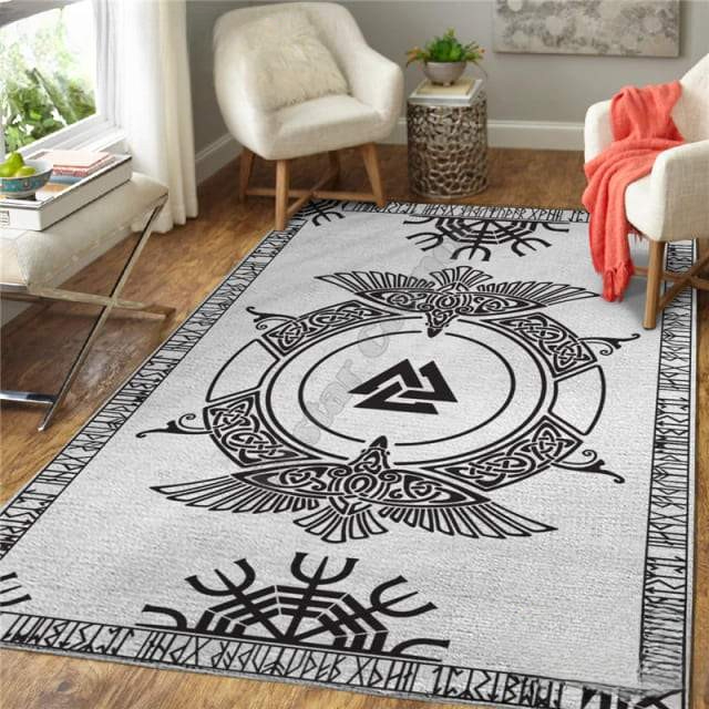 Tapis Valknut | Noir et Blanc