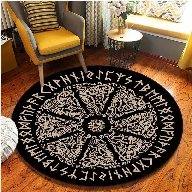 Tapis viking rond bouclier