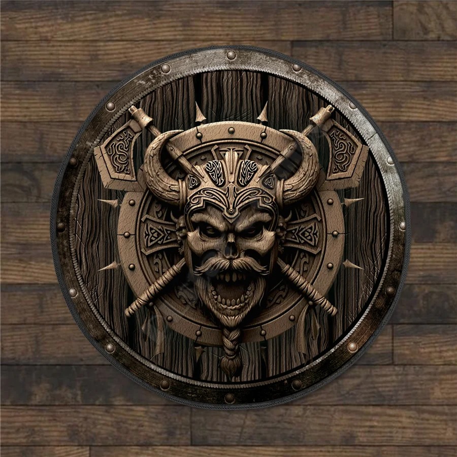 Tapis viking rond demon