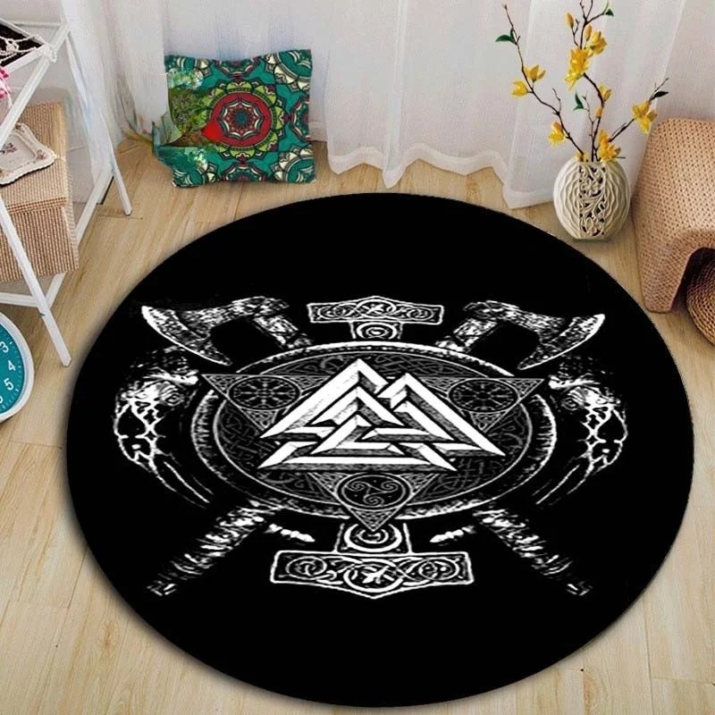 Tapis viking rond valknut