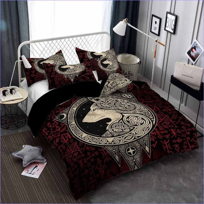 HOUSSE-DE-COUETTE-VIKING-FENRIR-rouge — vue 2