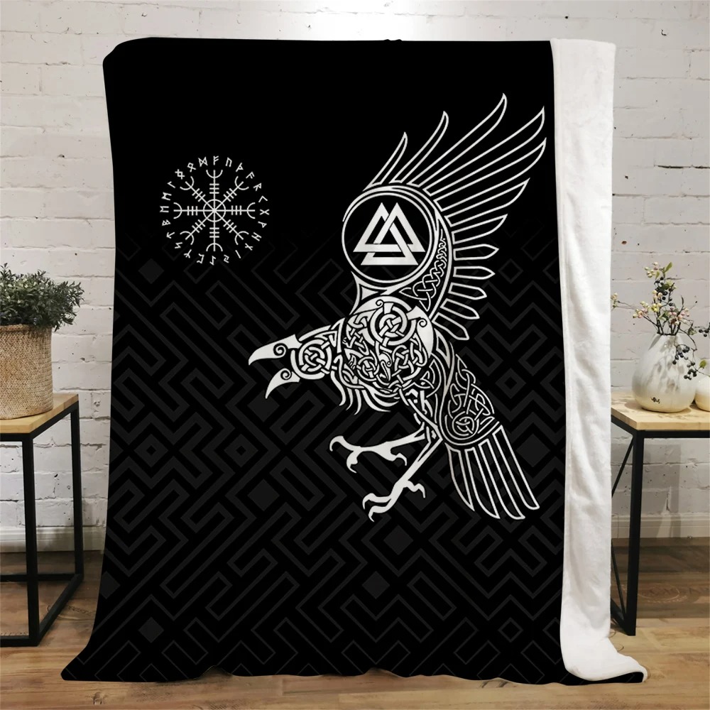 Plaid viking corbeau valknut