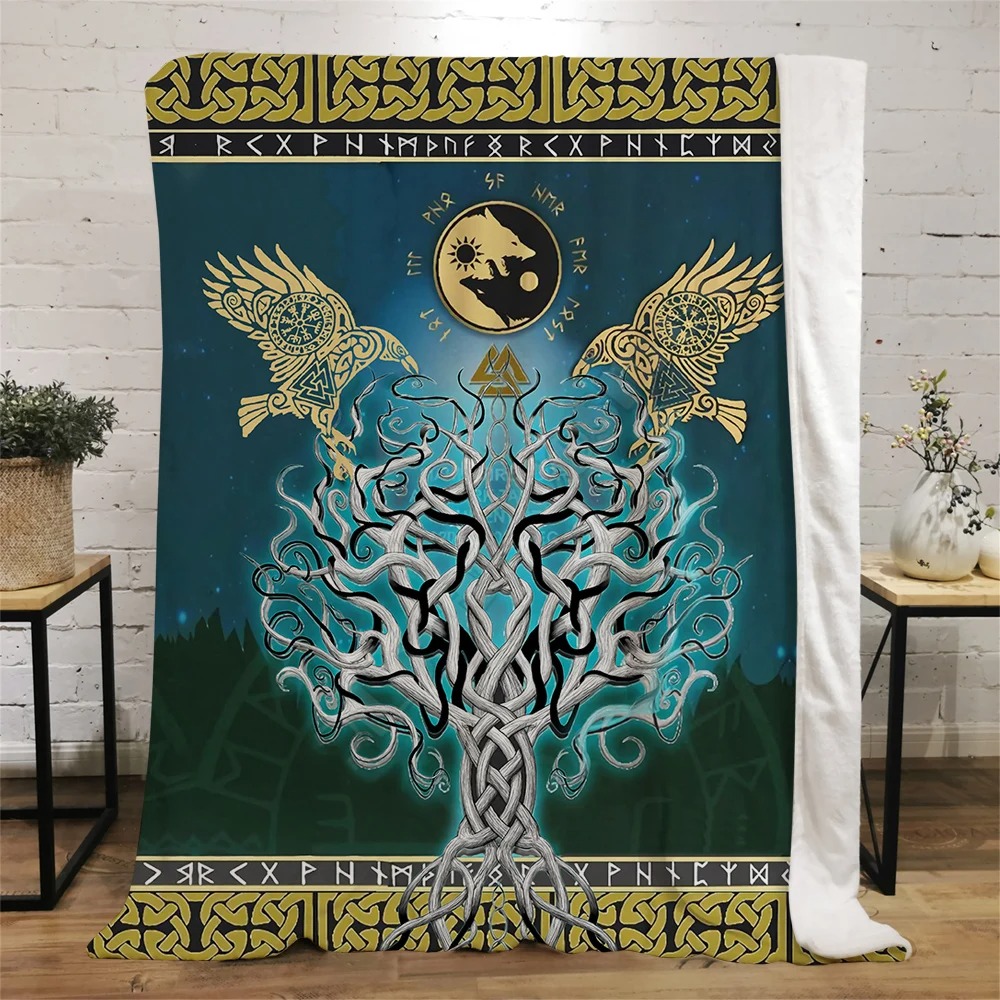 Plaid viking racines arbre de vie