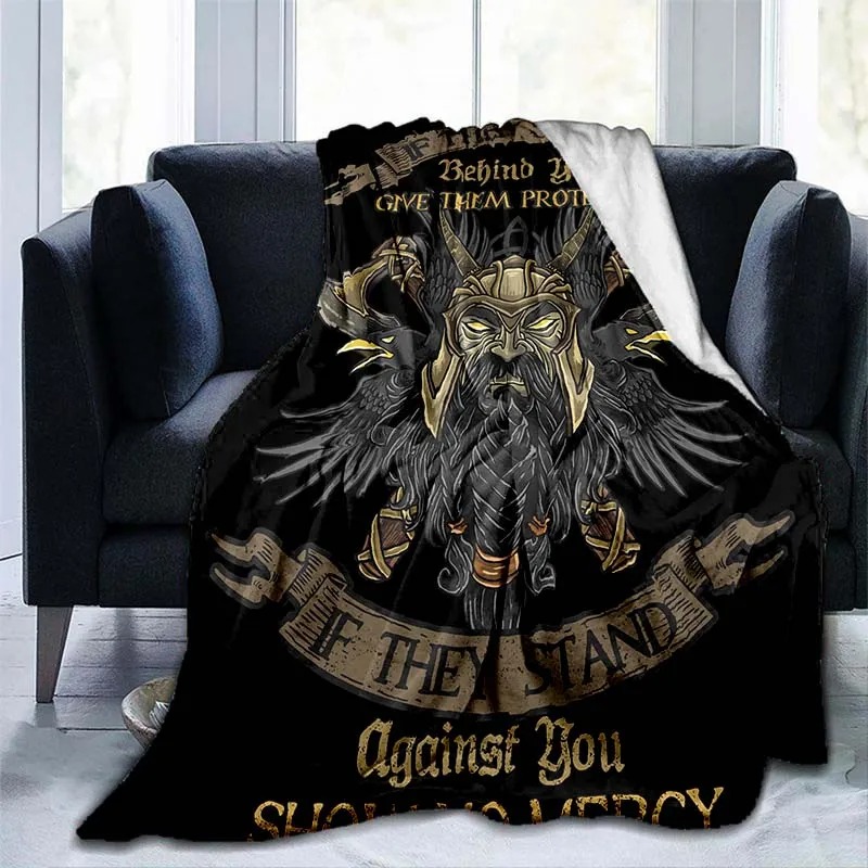 Plaid viking tete de guerrier