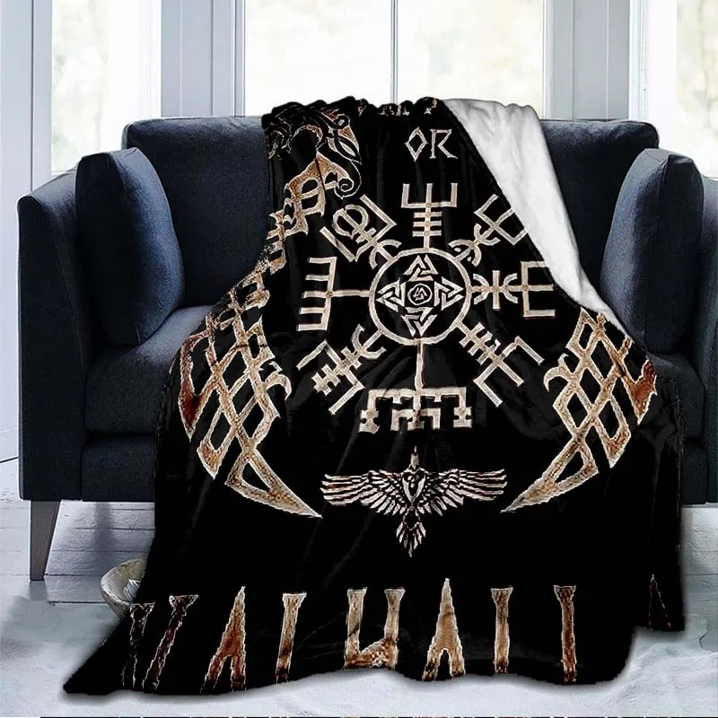 Plaid viking valhala runes bronze